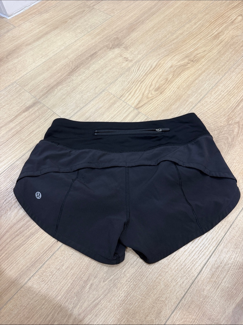 lululemon athletica Black Athletic Shorts with Skirt Overlay